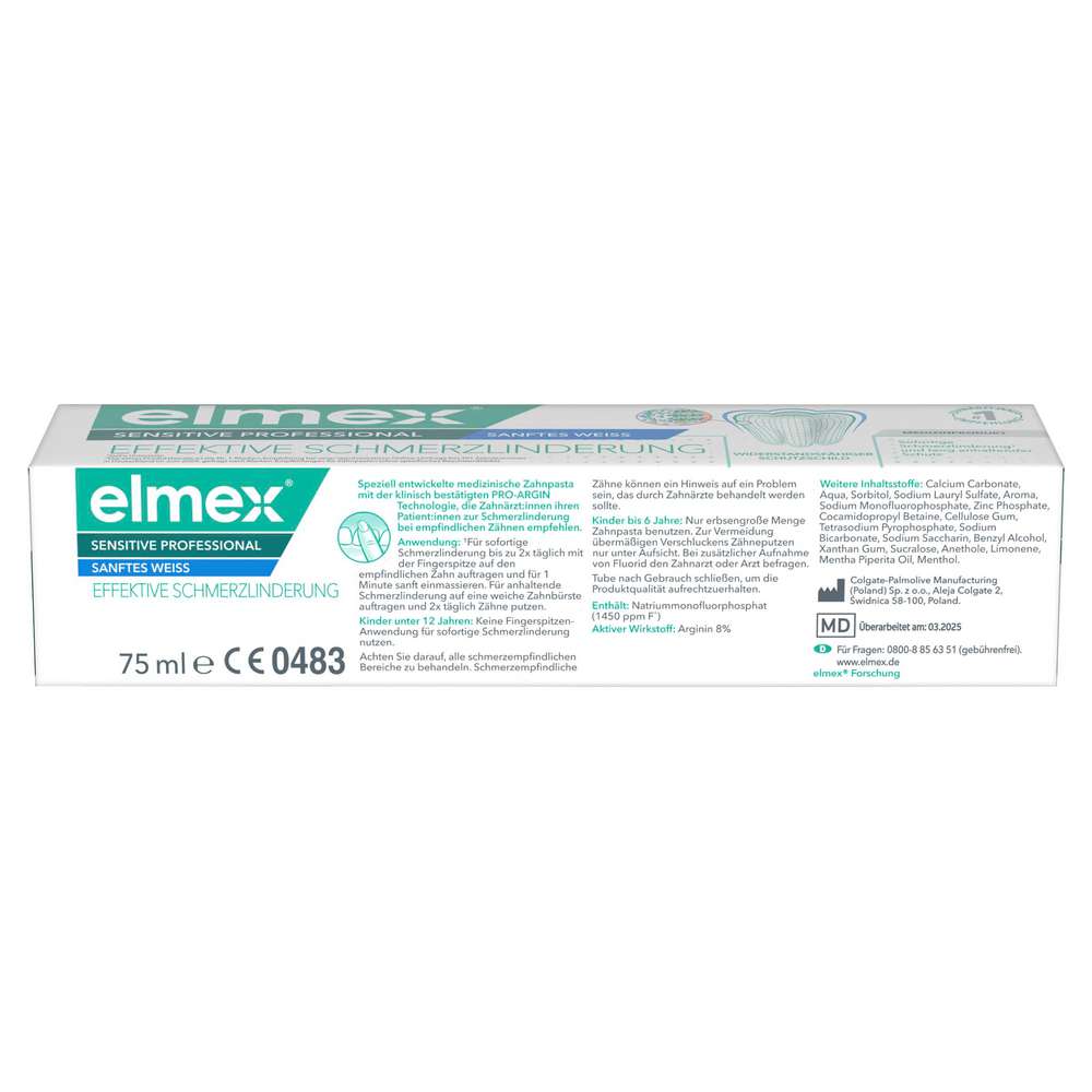 Produktabbildung elmex Zahncreme sensitiv professional, sanftes weiß