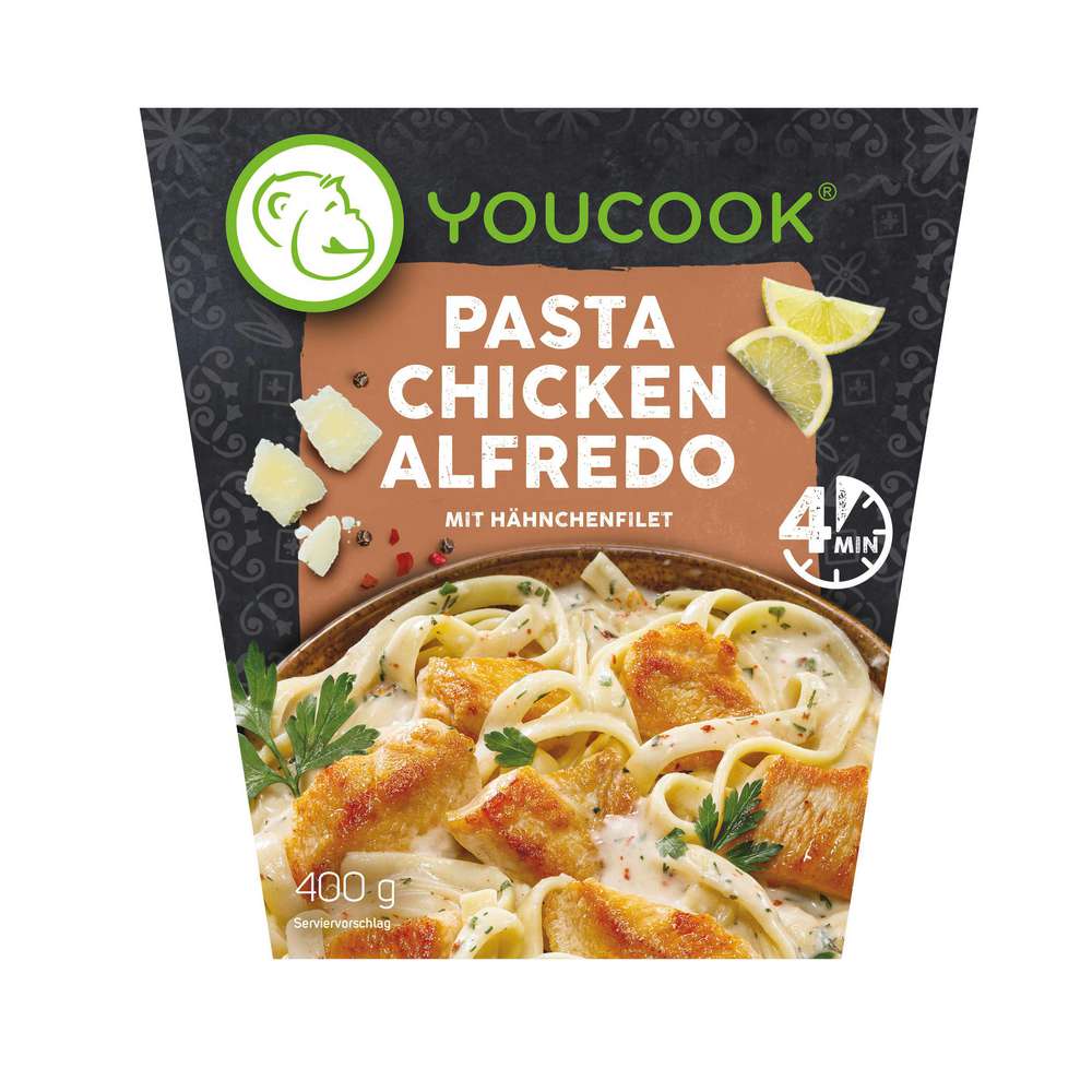 Produktabbildung Youcook Pasta Chicken Alfredo mit Hähnchenfilet