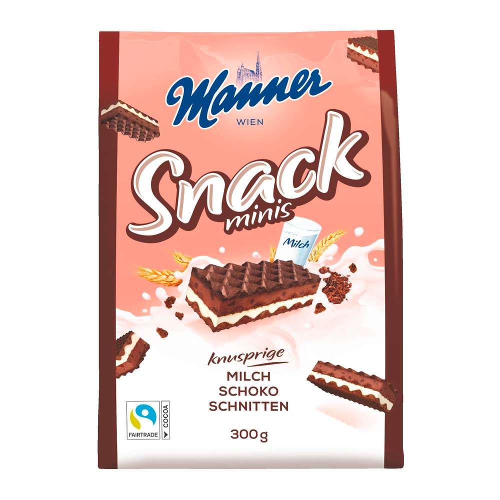 Produktabbildung Manner Waffeln Snack minis, Milch-Schoko