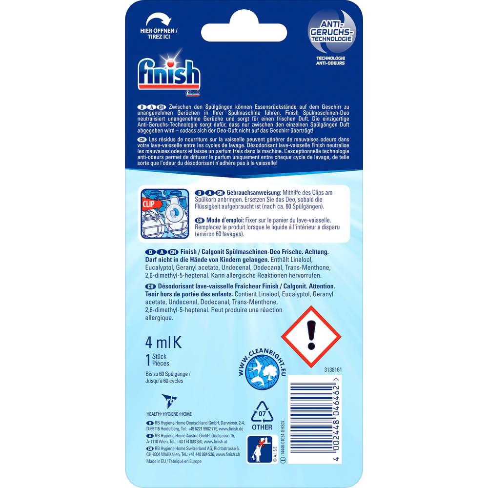 Produktabbildung Finish Spülmaschinen Deo, Geruchsstop
