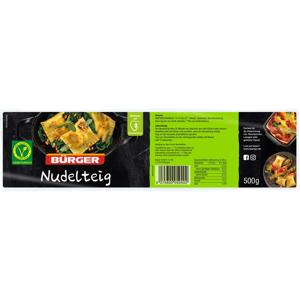 Produktabbildung Bürger Nudel- & Maultaschenteig