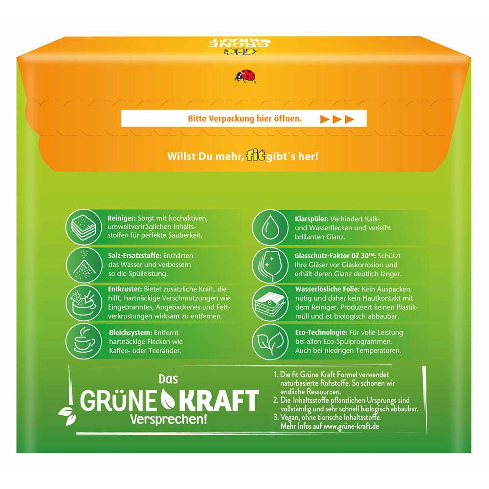 Produktabbildung Fit Geschirrspül-Tabs, Grüne Kraft All in 1 