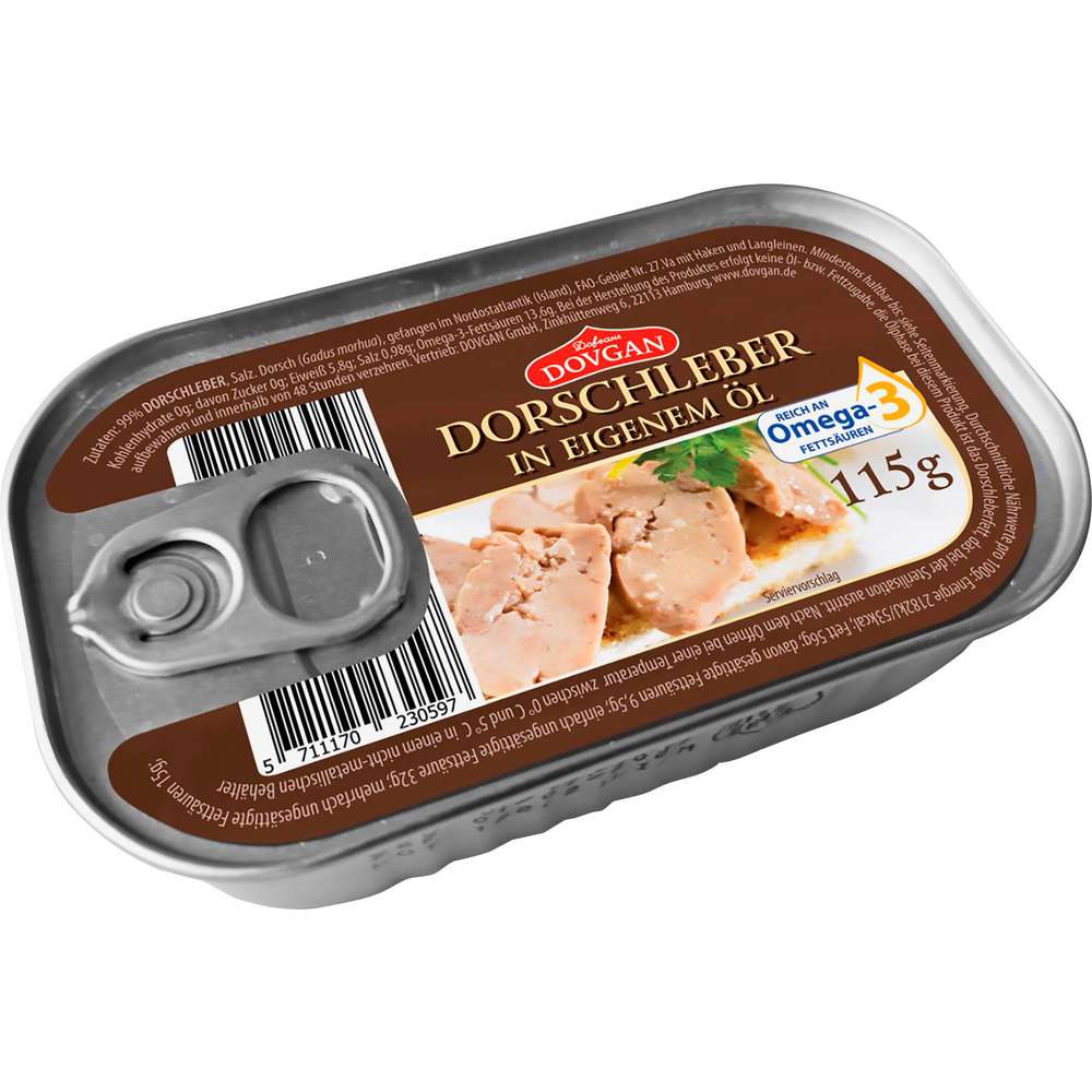 Produktabbildung Dovgan Dorschleber, in Eigenöl