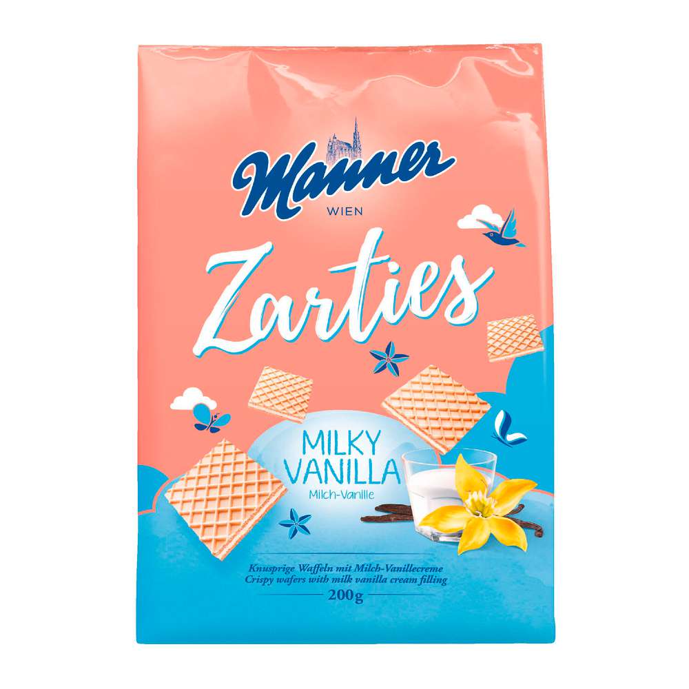 Produktabbildung Manner Waffeln Zarties, Milk Vanille