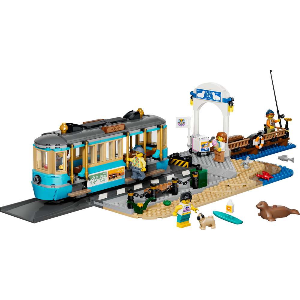 Produktabbildung Lego LEGO City 60506 Klassische Strandstraßenbahn, baubare Spielzeugeisenbahn für Kinder ab 7 Jahren