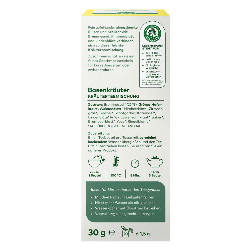 Produktabbildung Lebensbaum Bio Kräutertee, Basenkräuter