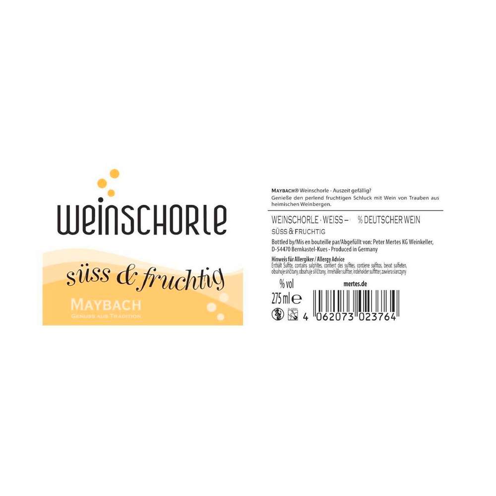 Produktabbildung Maybach Weinschorle weiß süß