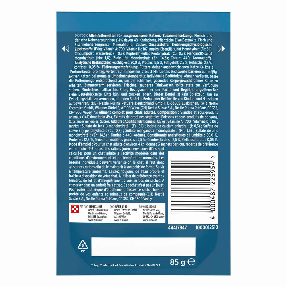 Produktabbildung Purina Katzen-Nassfutter Gourmet Perle, Kaninchen in Streifen