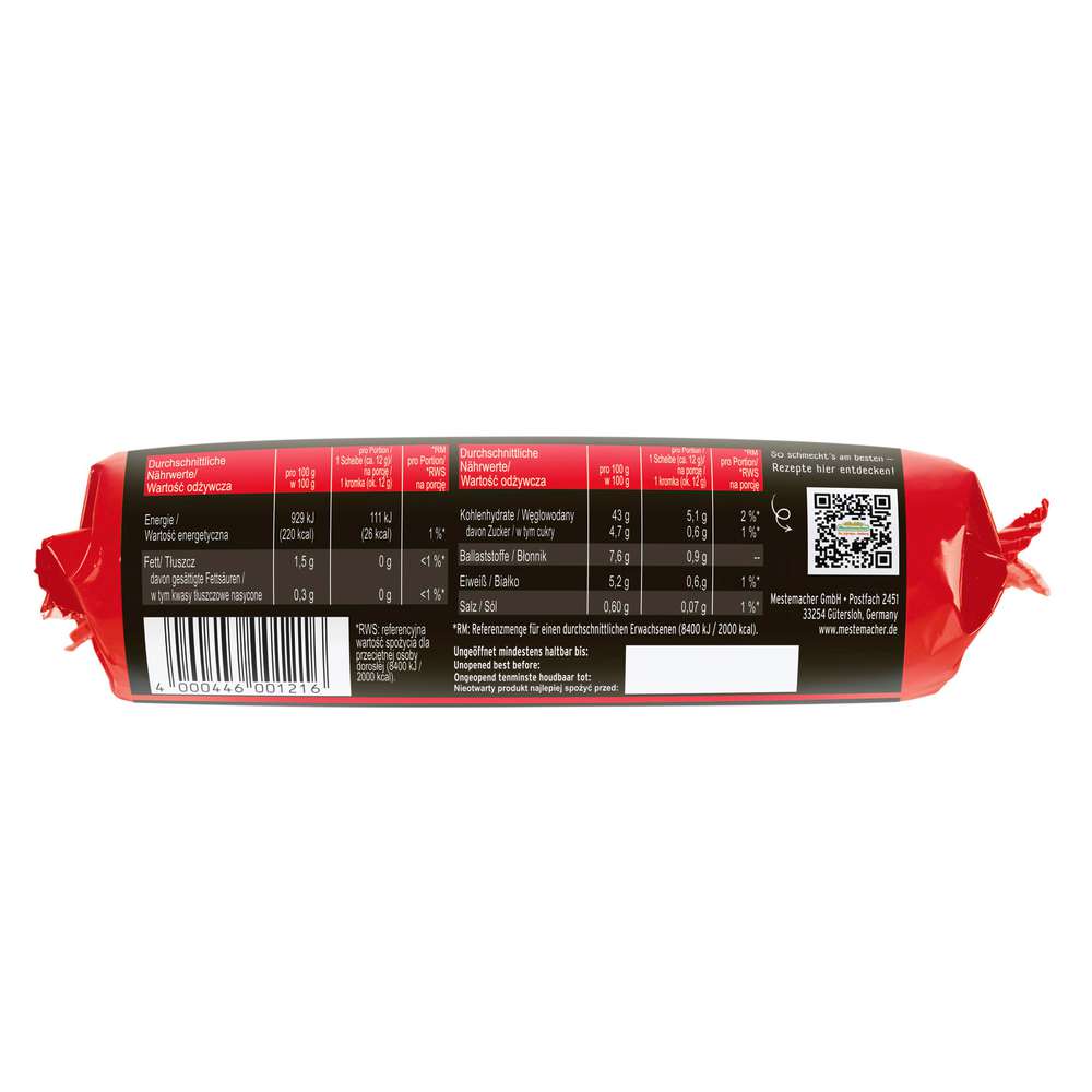Produktabbildung Mestemacher Gourmet Pumpernickel Rolle