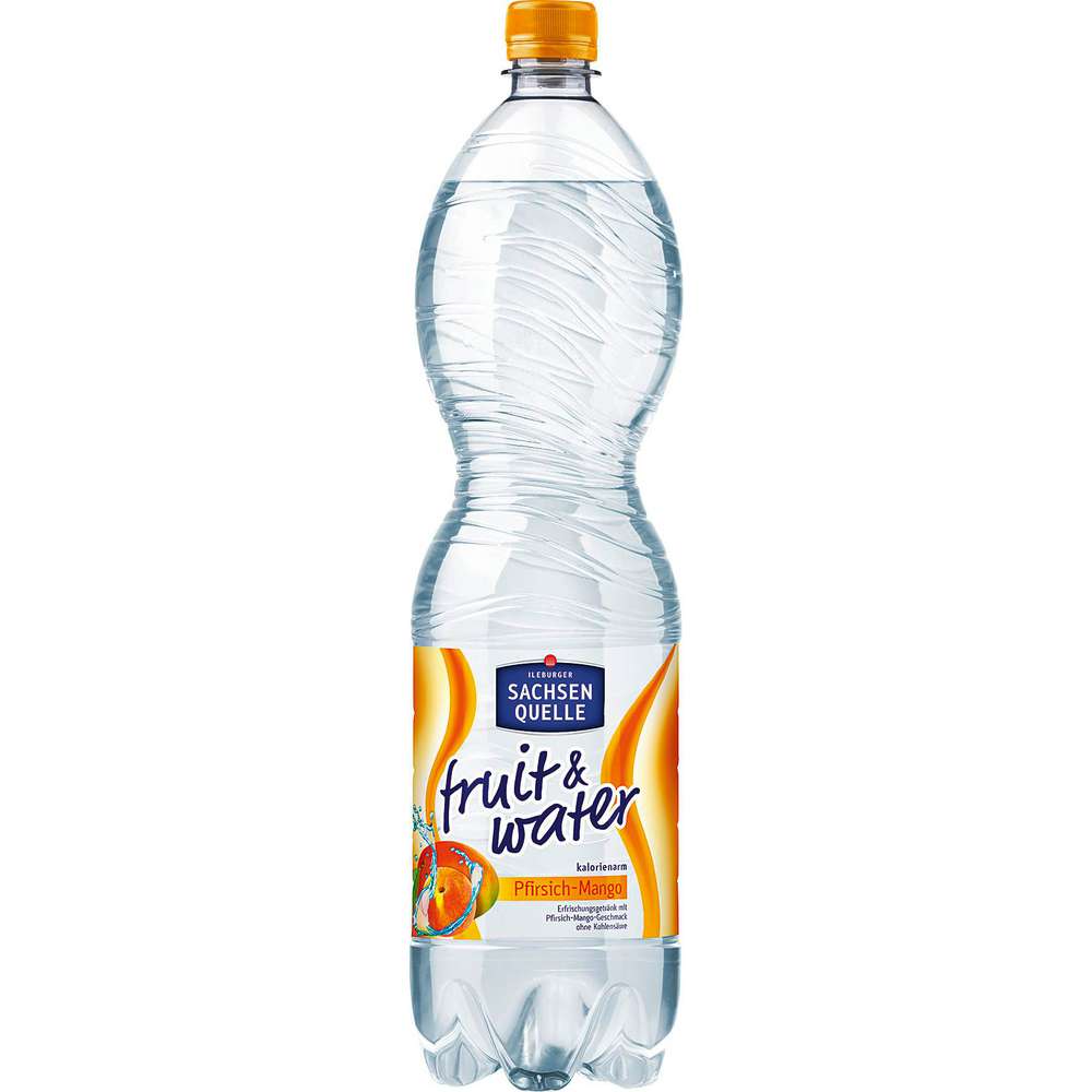 Produktabbildung Ileburger Sachsen Quelle Wasser mit Geschmack Fruit & Water, Mango-Pfirsich-Geschmack