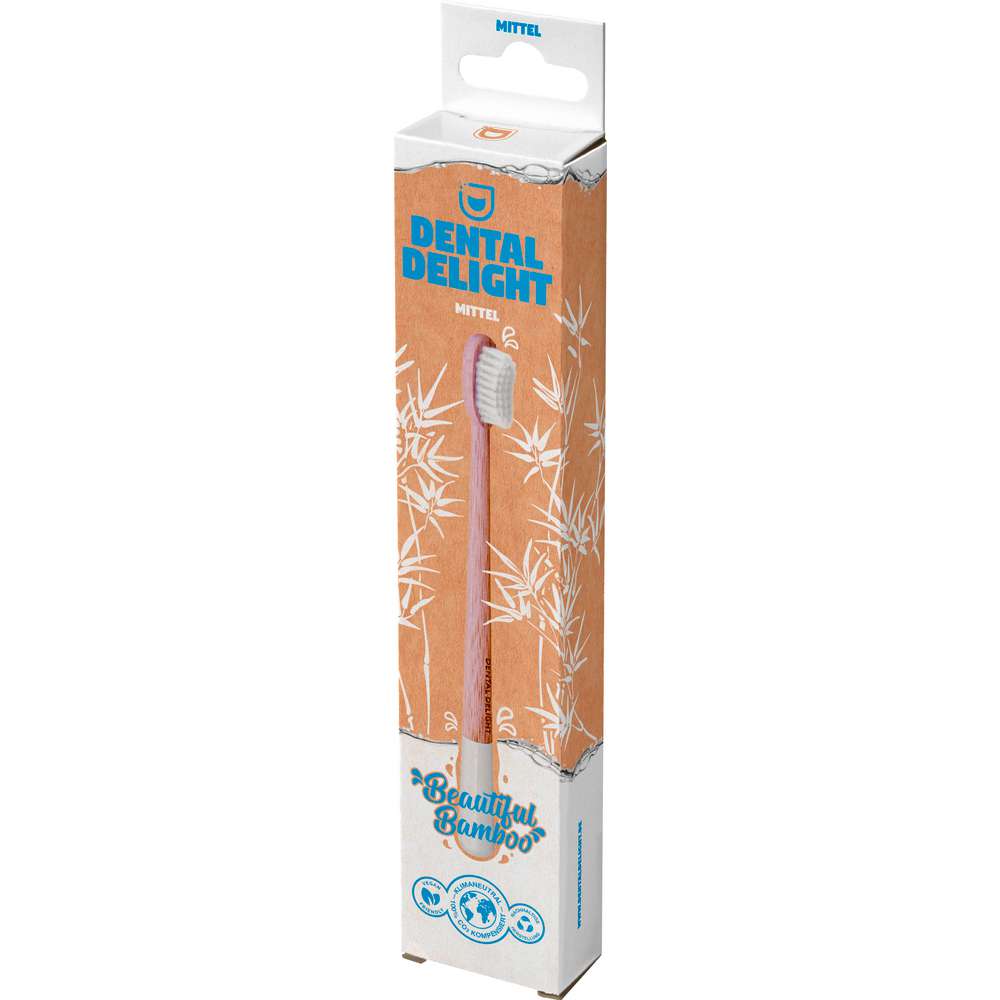Produktabbildung Dental Delight Zahnbürste weiß Delight Bamboo, mittel
