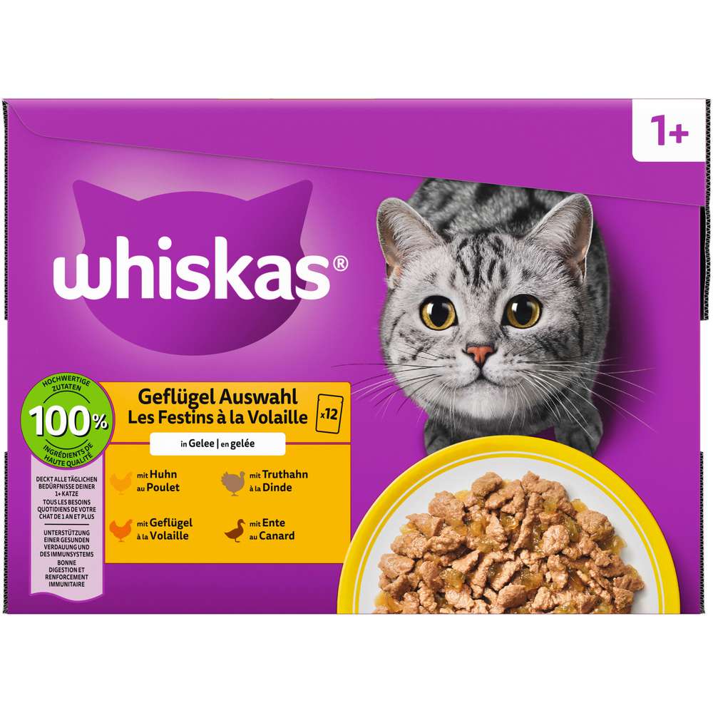 Produktabbildung Whiskas Katzen-Nassfutter, Geflügel Auswahl