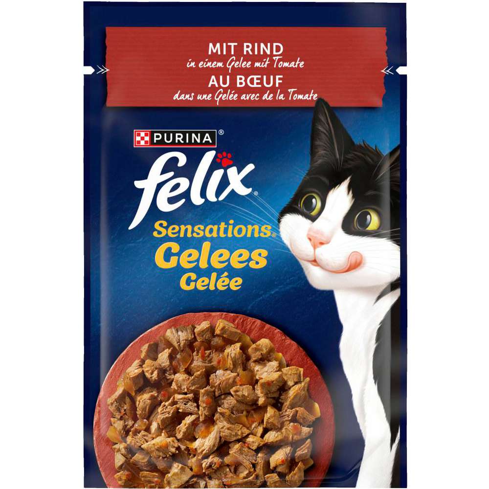 Produktabbildung Felix Katzen-Nassfutter Felix, Sensations Gelees, Rind/Tomate
