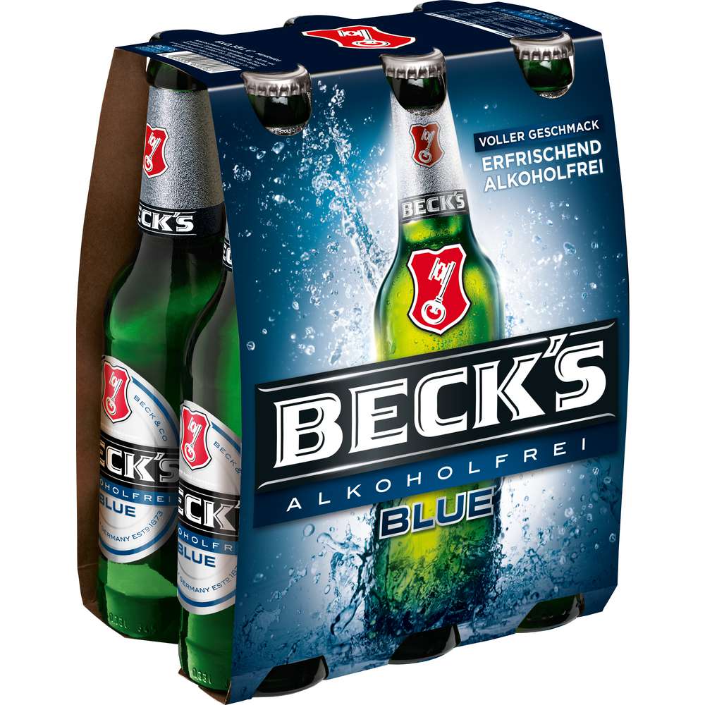 Produktabbildung Beck's Bier Blue, alkoholfrei (6x 0,330 Liter)