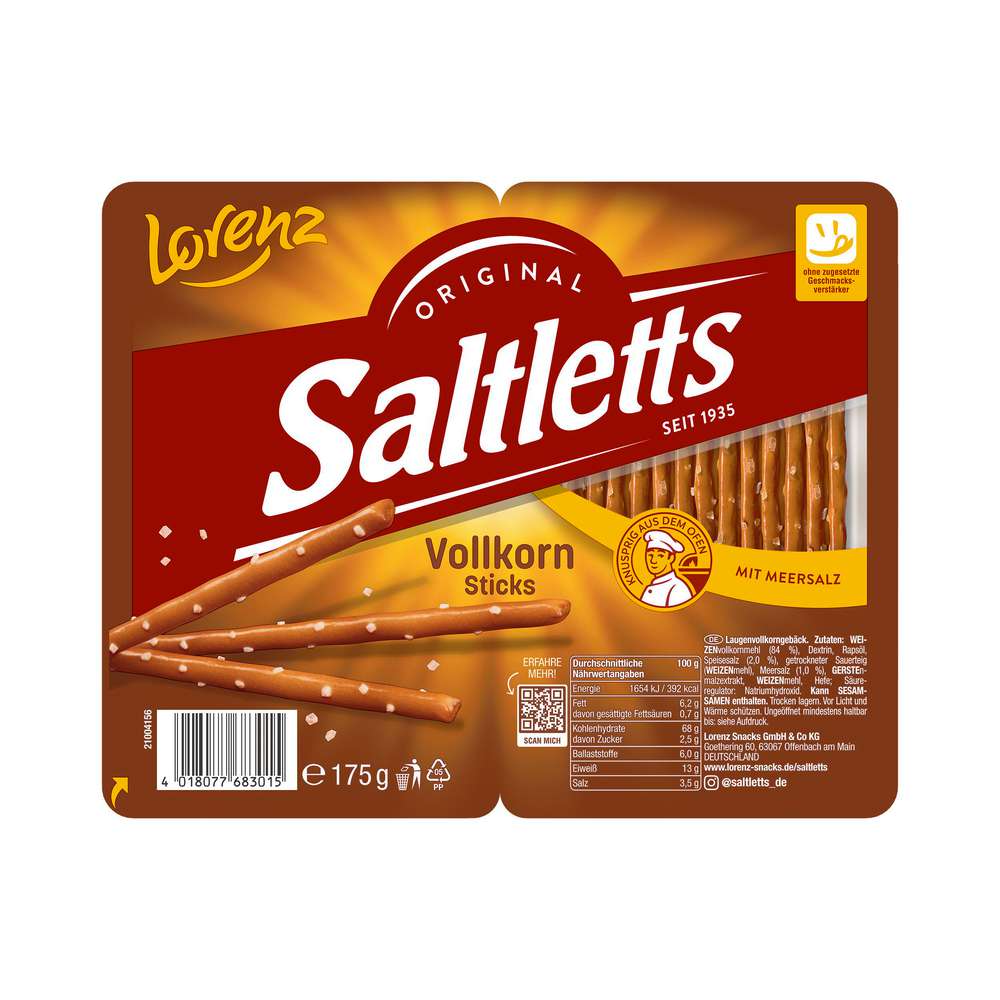 Produktabbildung Saltletts Vollkorn Salzstangen