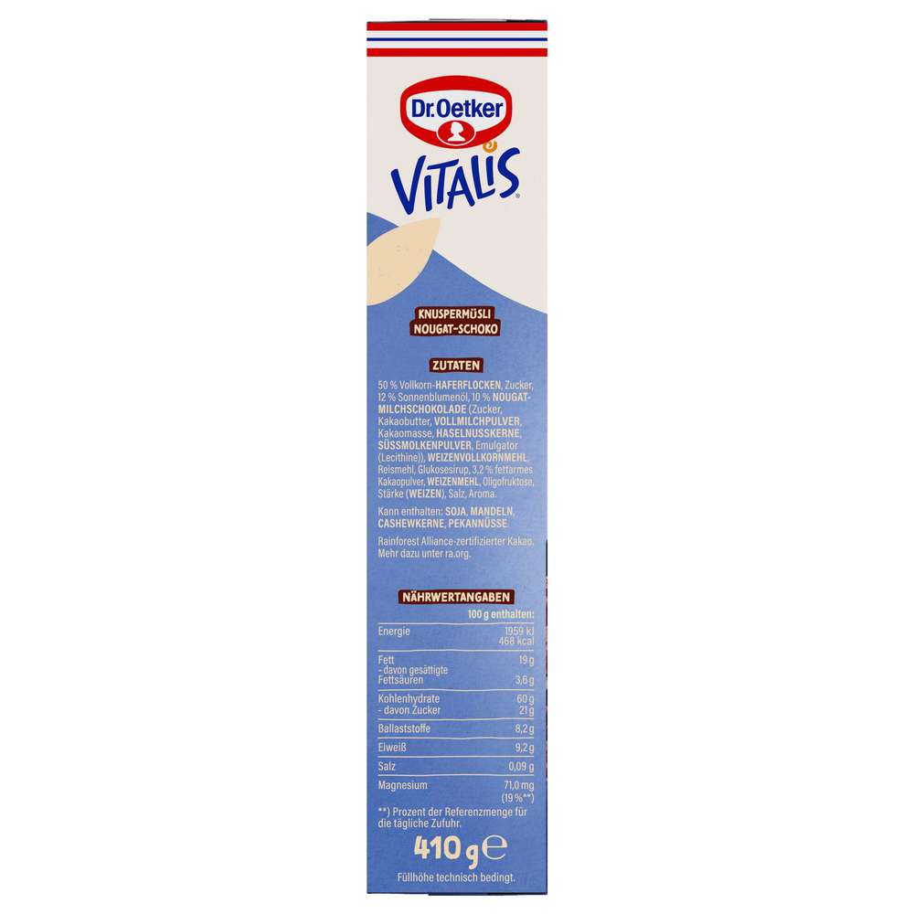 Produktabbildung Dr. Oetker Vitalis Knusper Müsli Nougat-Schoko