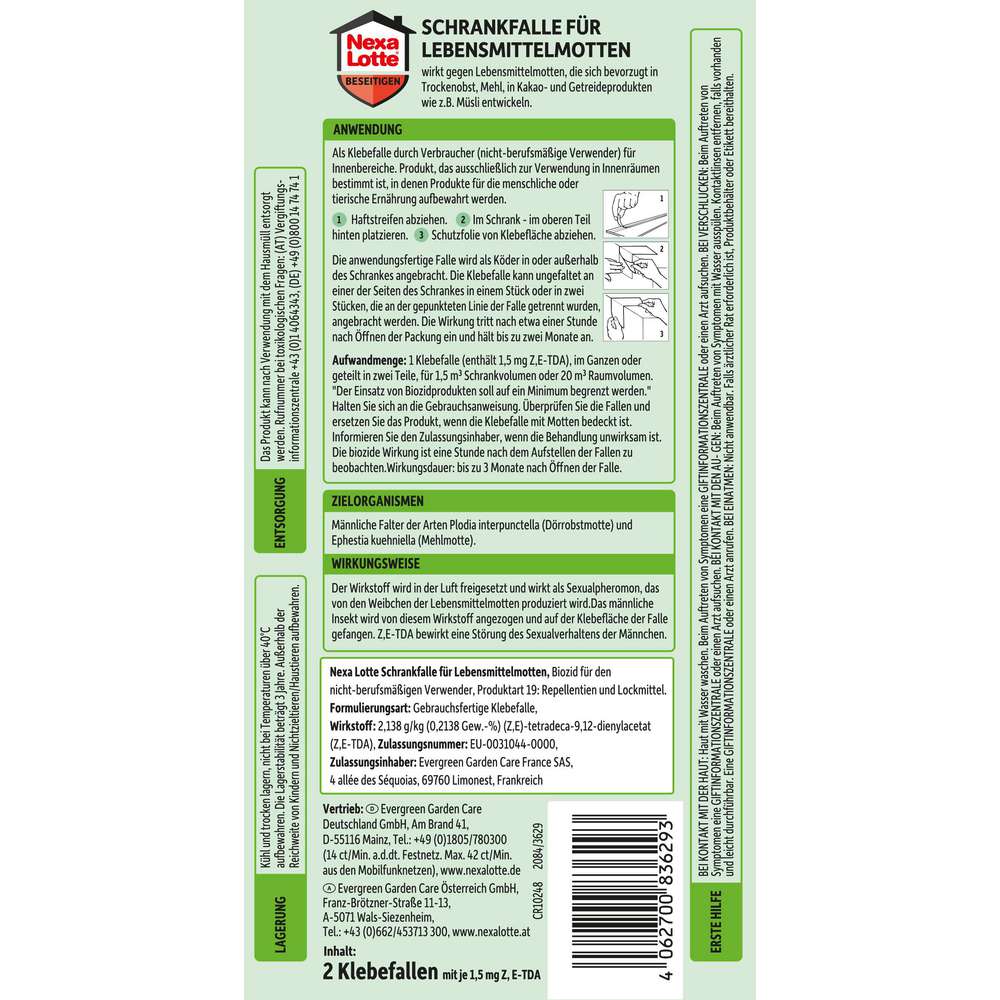 Produktabbildung Nexa Lotte Schrankfalle für Lebensmittelmotten