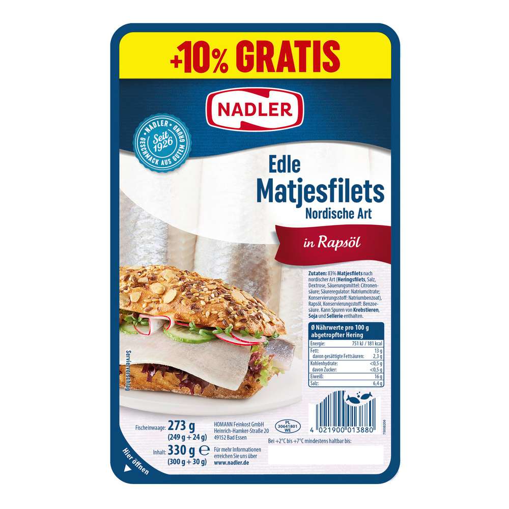 Produktabbildung Nadler Matjesfilets Nordische Art