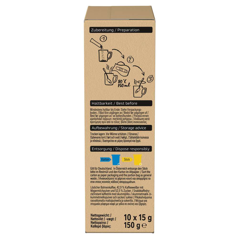 Produktabbildung Nescafe Instant Kaffeesticks Creamy Latte, Tassenpackungen