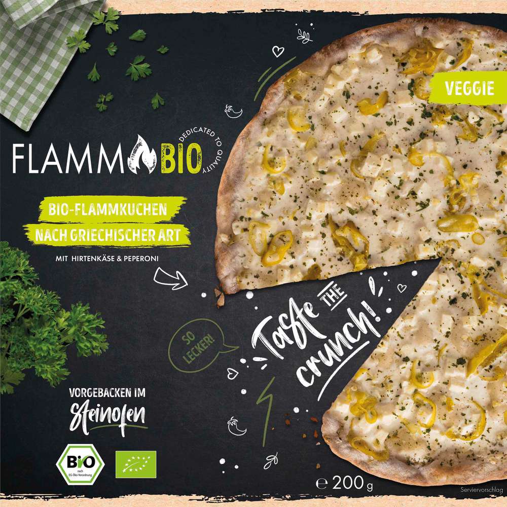 Produktabbildung Flammkuchen Profi Bio Flammkuchen griechische Art, tiefgekühlt