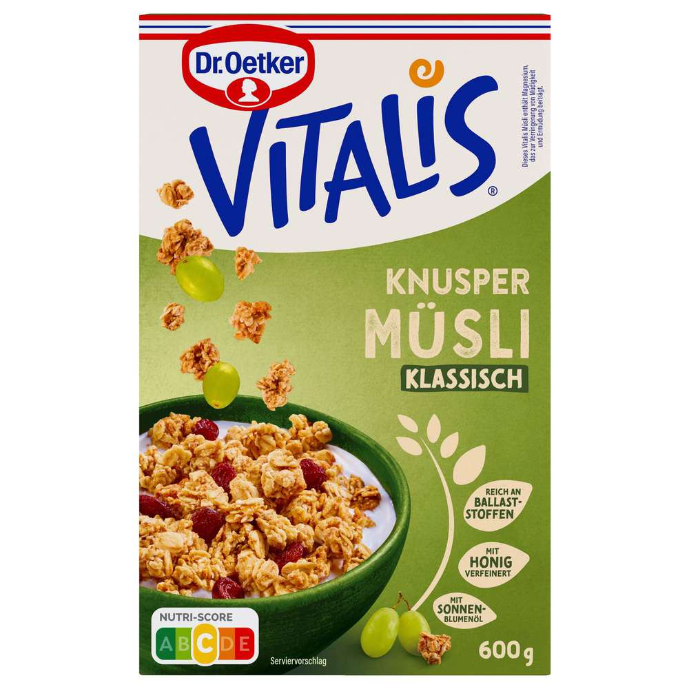 Produktabbildung Dr. Oetker Knusper-Müsli Vitalis, klassisch