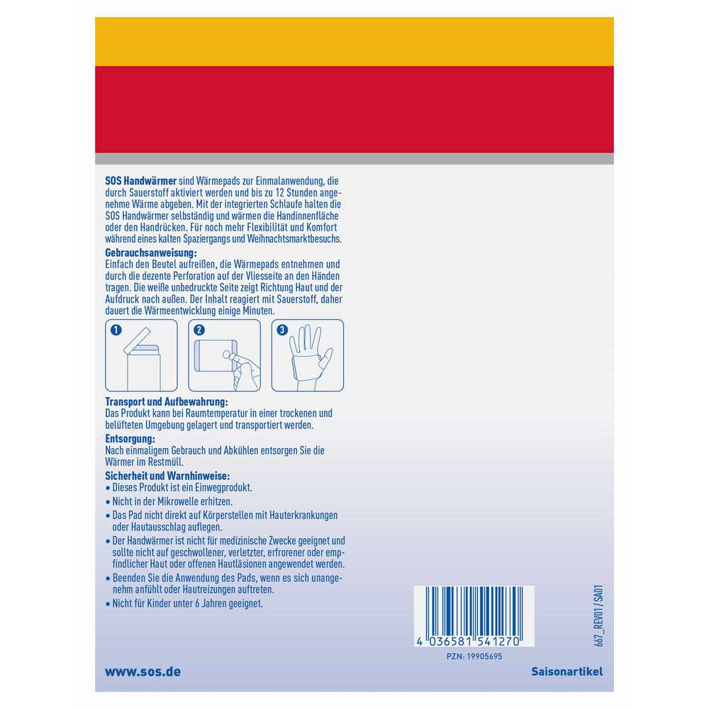 Produktabbildung SOS Handwärmer, 2 Paar