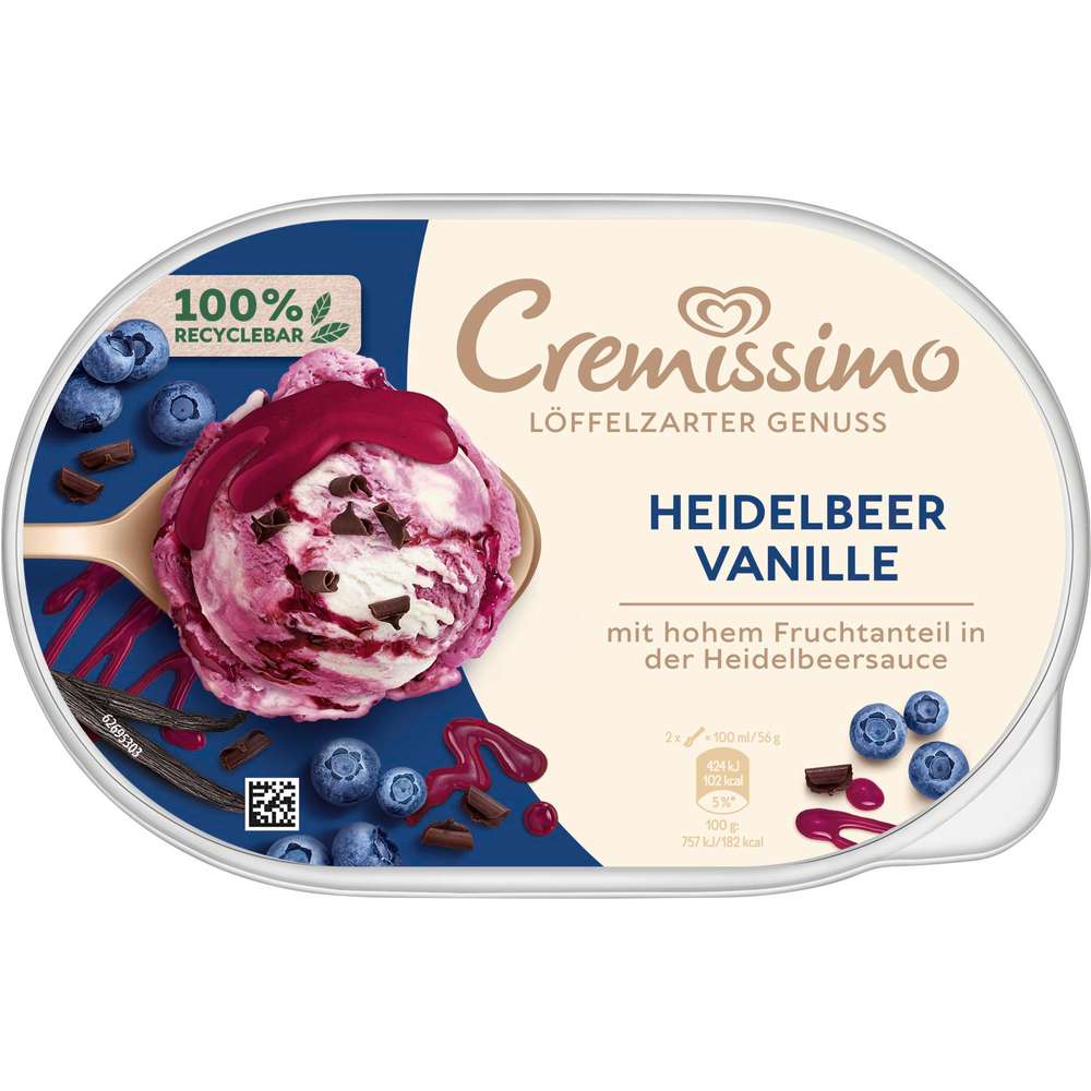 Produktabbildung Langnese Eis Cremissimo, Heidelbeer Vanille