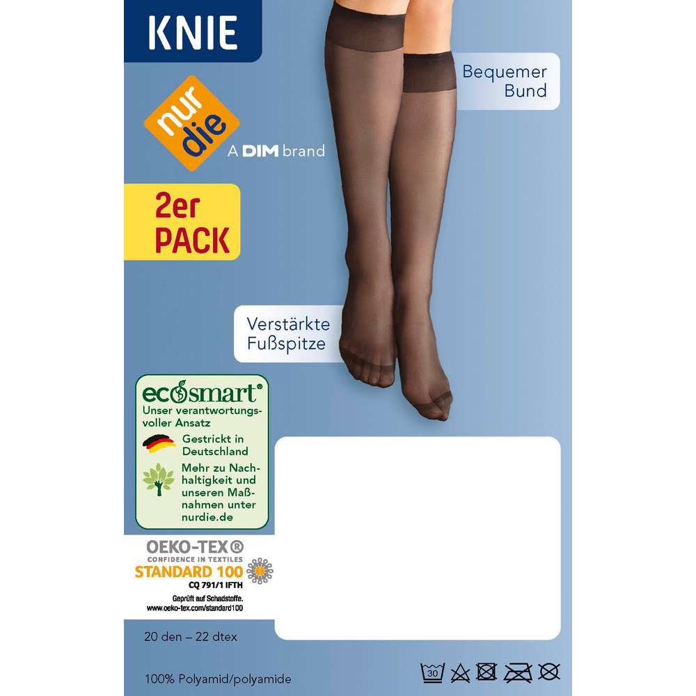 Produktabbildung Nur Die Kniestrümpfe 20 den, schwarz, onesize