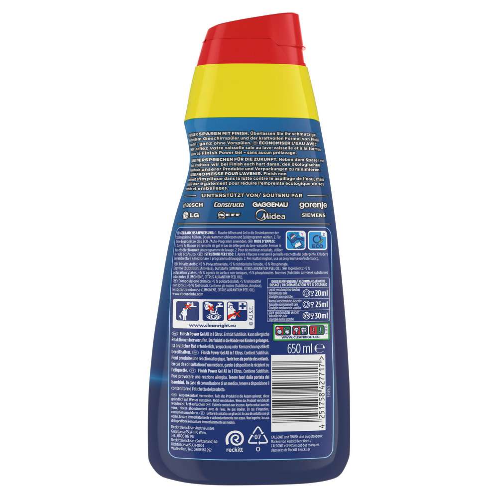 Produktabbildung Finish Power Gel All in 1, Citrus