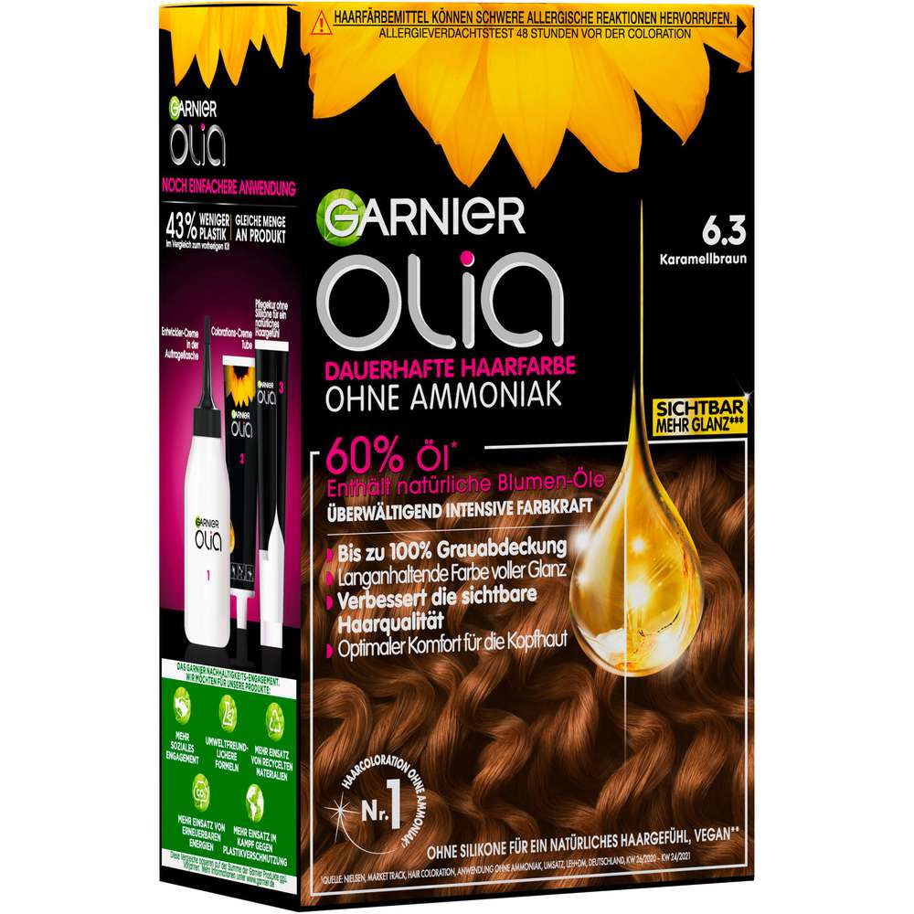 Produktabbildung Garnier Haarfarbe Olia, 6.3 Karamellbraun