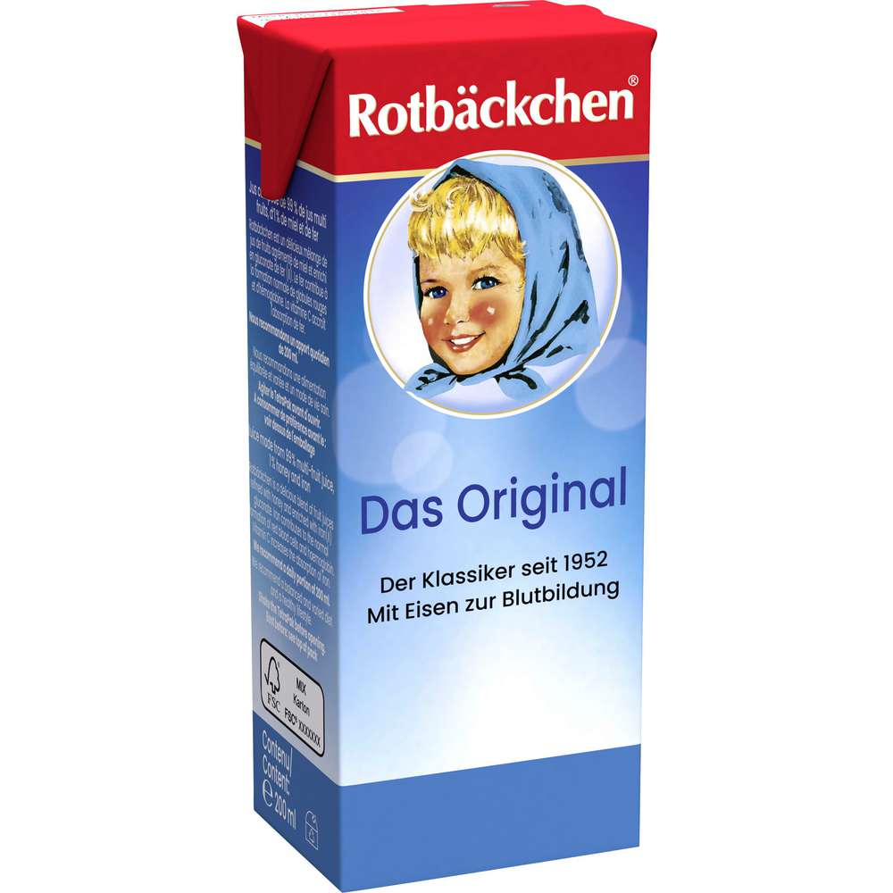 Produktabbildung Rotbäckchen Bio Mehrfruchtsaft mit Eisen, Klassik