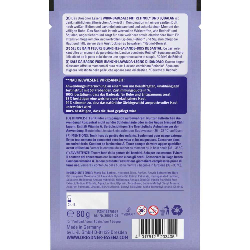 Produktabbildung Dresdner Essenz Badesalz, Retinol