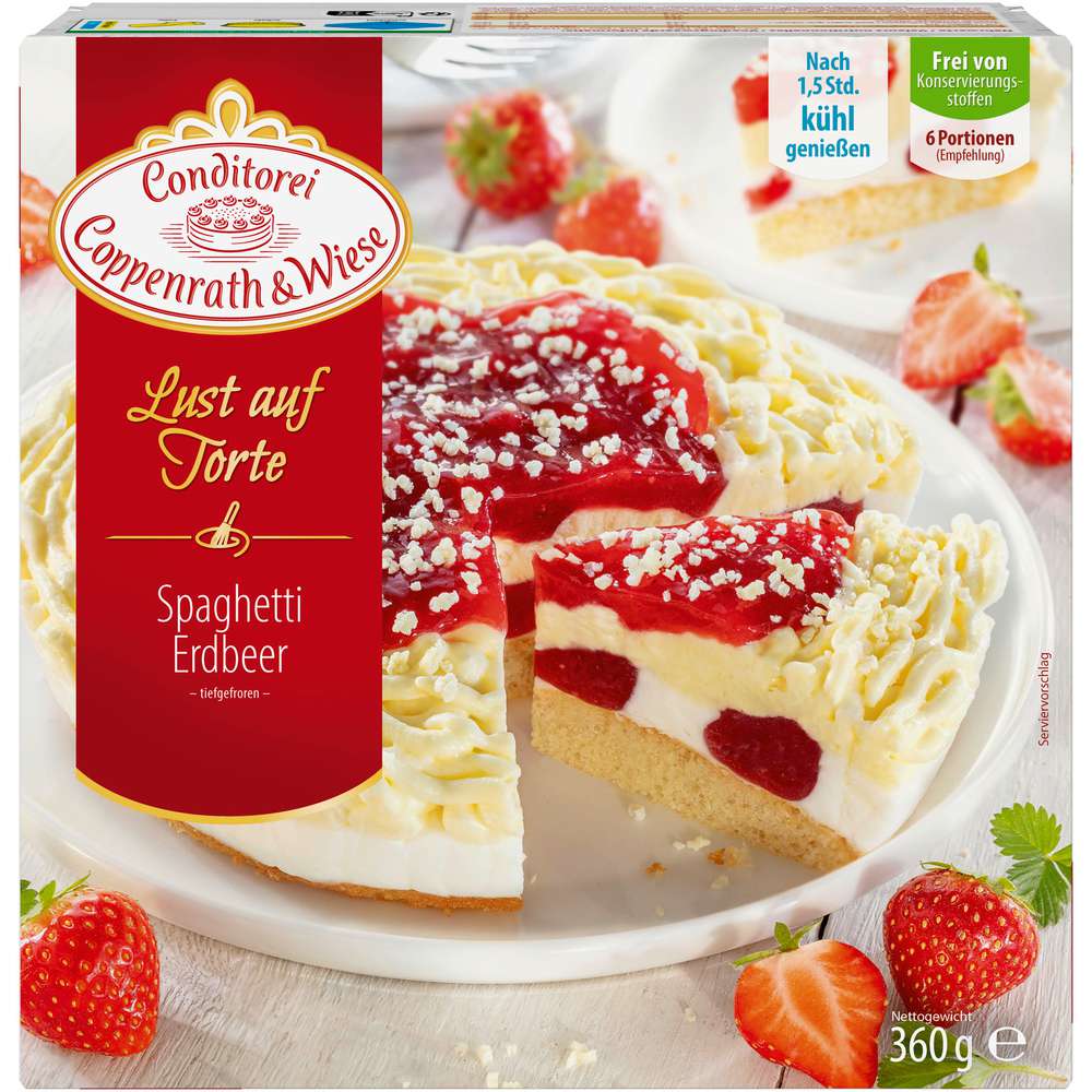 Produktabbildung Conditorei Coppenrath & Wiese Torte Spaghetti-Erdbeer, tiefgekühlt