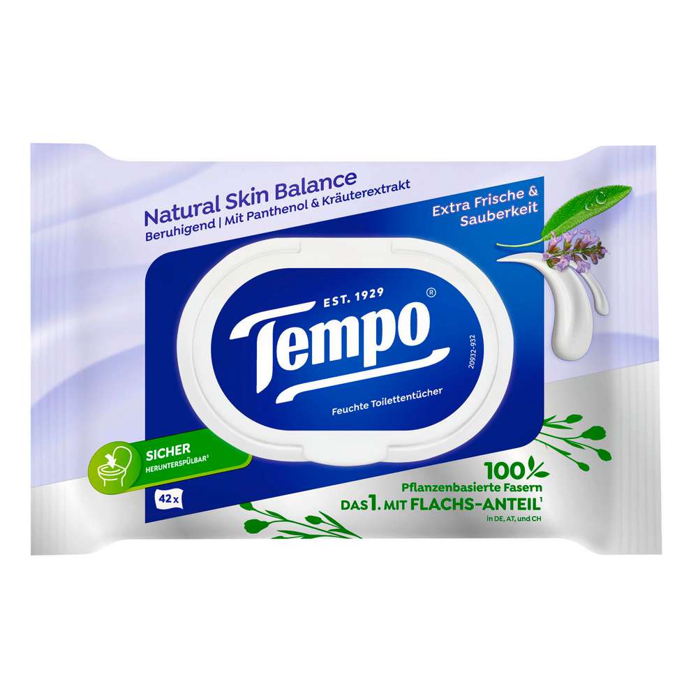 Produktabbildung Tempo Feuchtes Toilettenpapier, Natural Skin Balance
