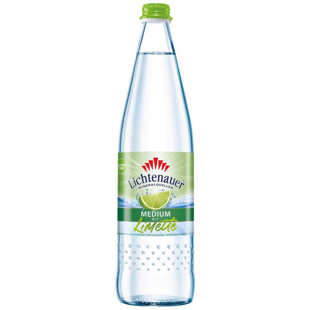 Produktabbildung Lichtenauer Mineralwasser Medium mit Limette