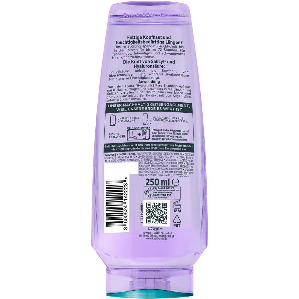 Produktabbildung L'Oreal Paris Elvital Haarspülung, Hydra Hyaluronic