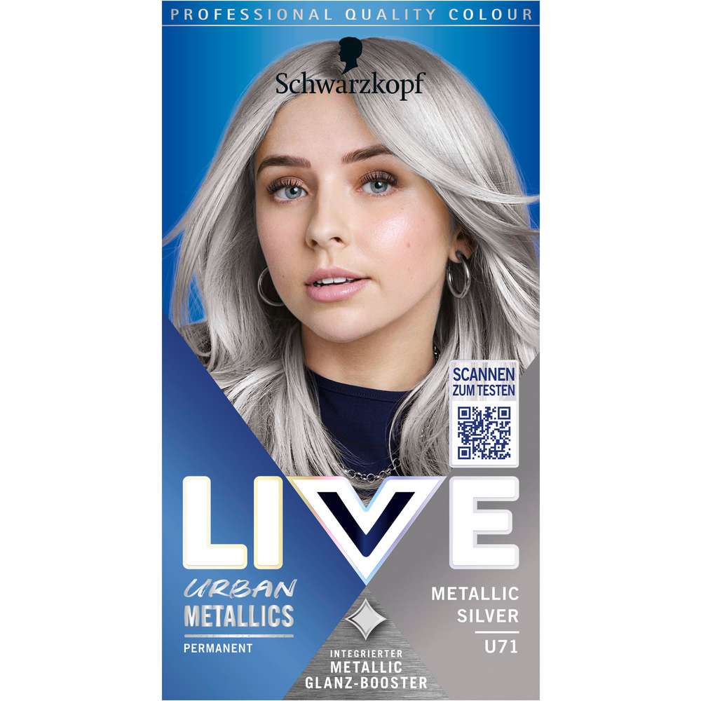 Produktabbildung Schwarzkopf Live Urban Metallics Permanent, U71 Metallic Silver