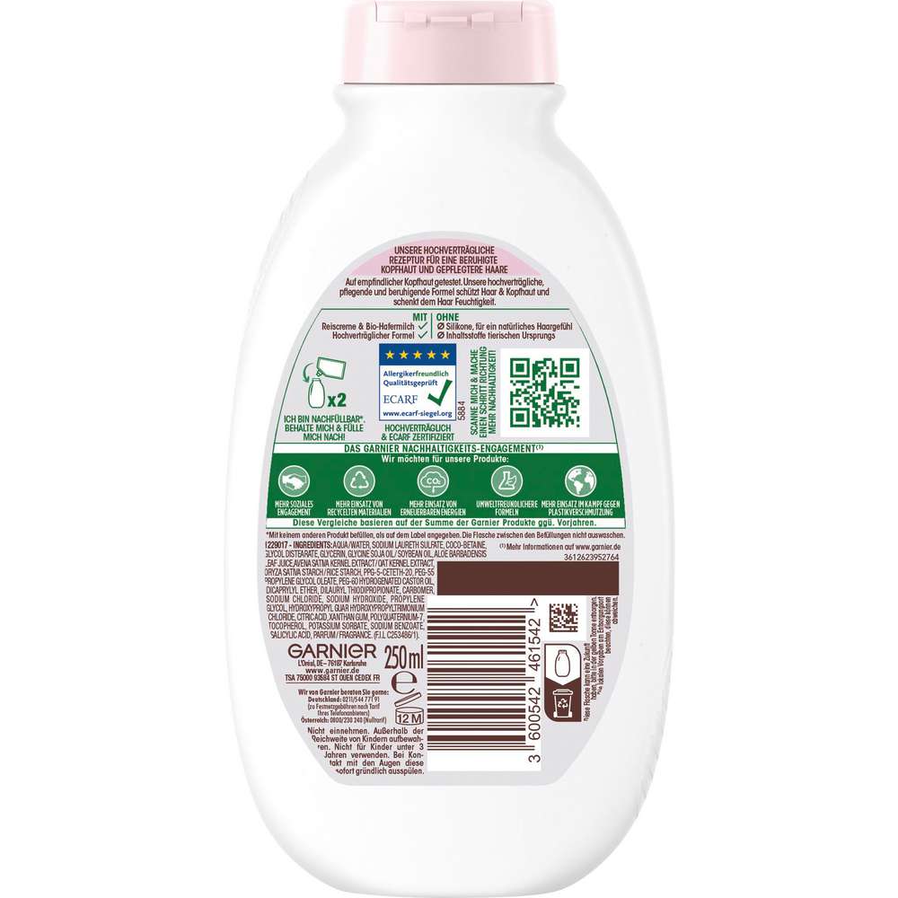 Produktabbildung Garnier Shampoo Wahre Schätze, Hafermilch
