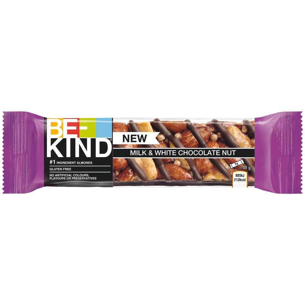 Produktabbildung BE KIND Müsliriegel, Milk-White Choc Nut