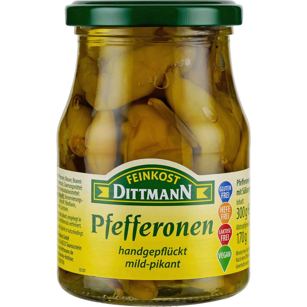 Produktabbildung Feinkost Dittmann Griechische Pfefferonen, mild/pikant