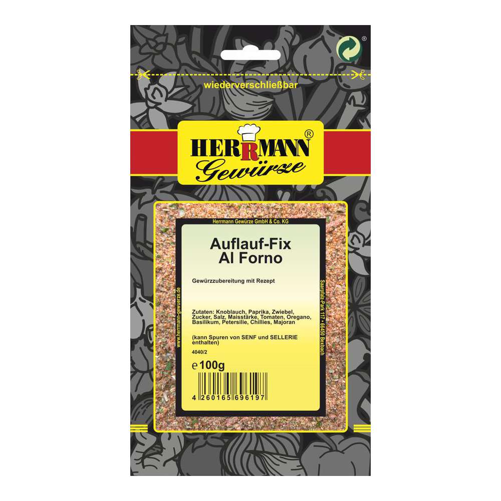 Produktabbildung Herrmann Gewürze Gewürzmischung Auflauf Fix Al Forno