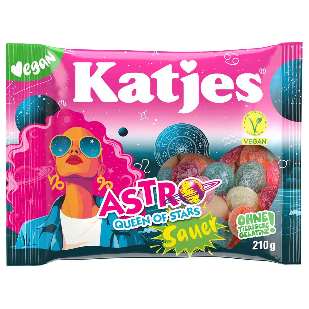 Produktabbildung Katjes Fruchtgummi Astro Queens of Stars, sauer