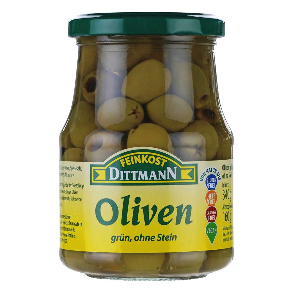Produktabbildung Feinkost Dittmann Grüne Oliven ohne Stein