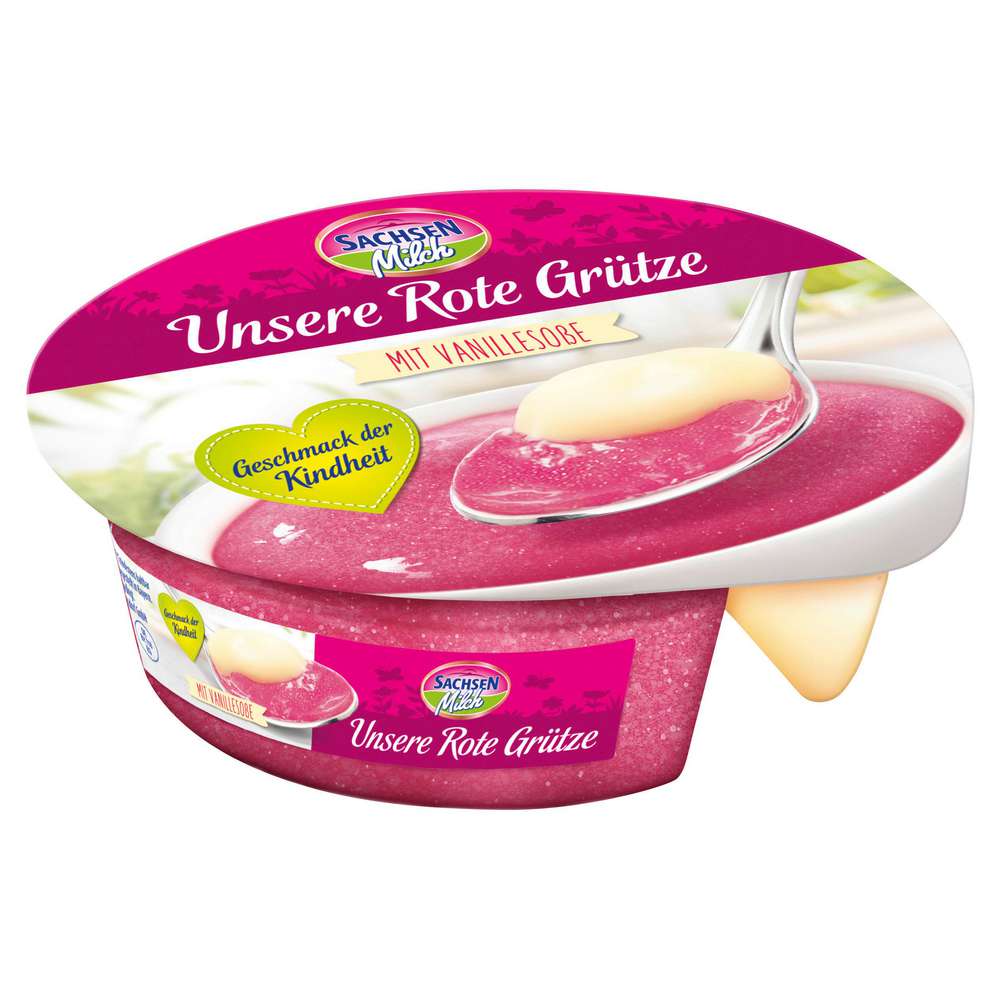 Produktabbildung Sachsenmilch Rote Grütze mit Vanillesoße