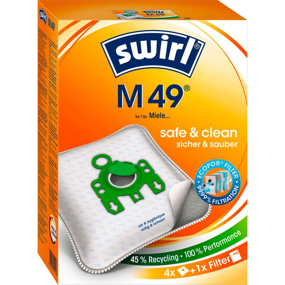 Produktabbildung Swirl Staubsauger-Beutel, M 49 Pure Air