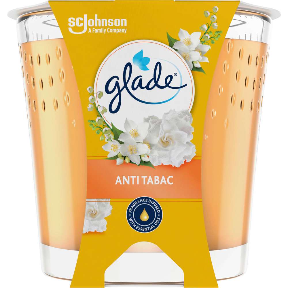 Produktabbildung Glade Duftkerze mit Glas, Anti-Tabac