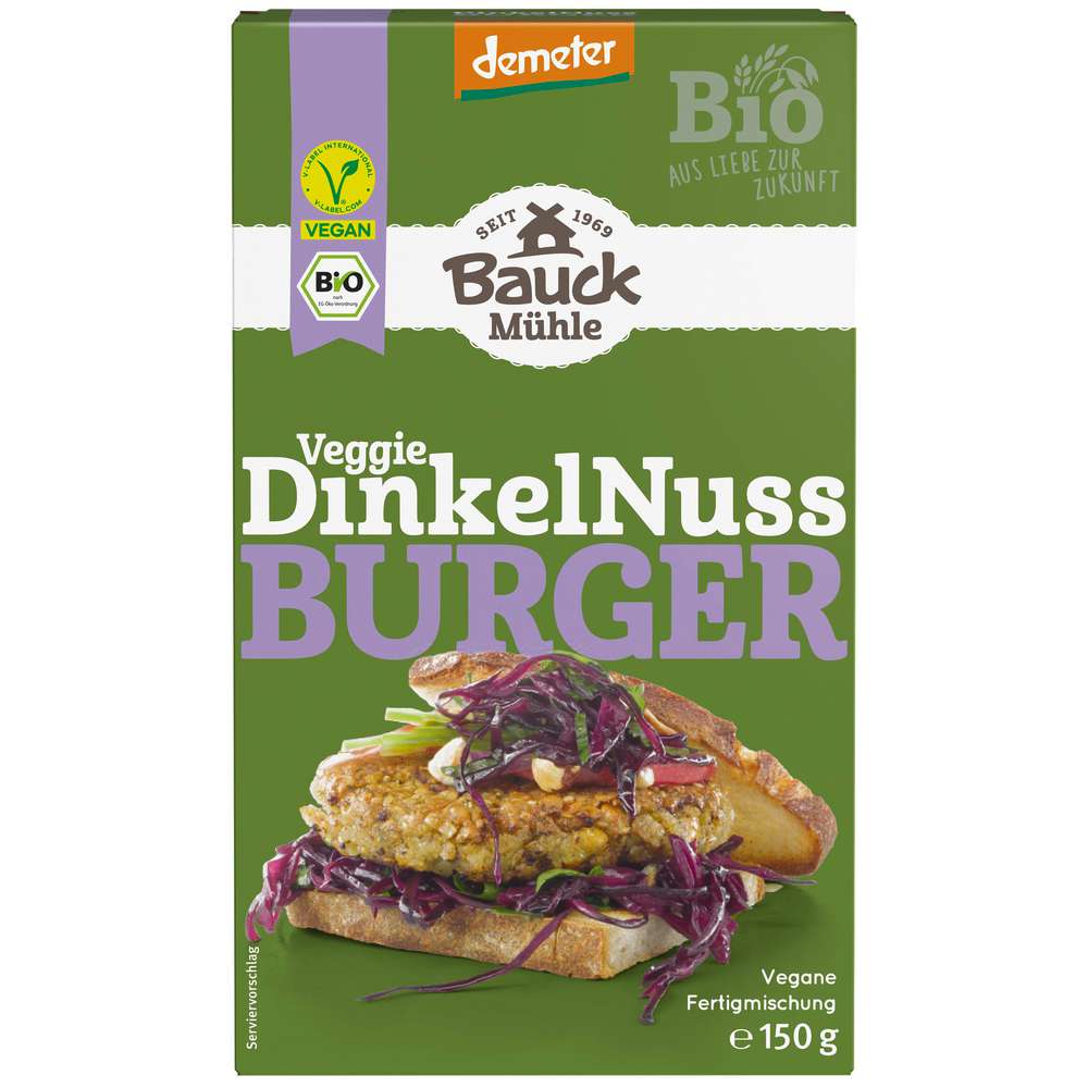 Produktabbildung Bauckhof Demeter, veganer Dinkelnuss-Burger
