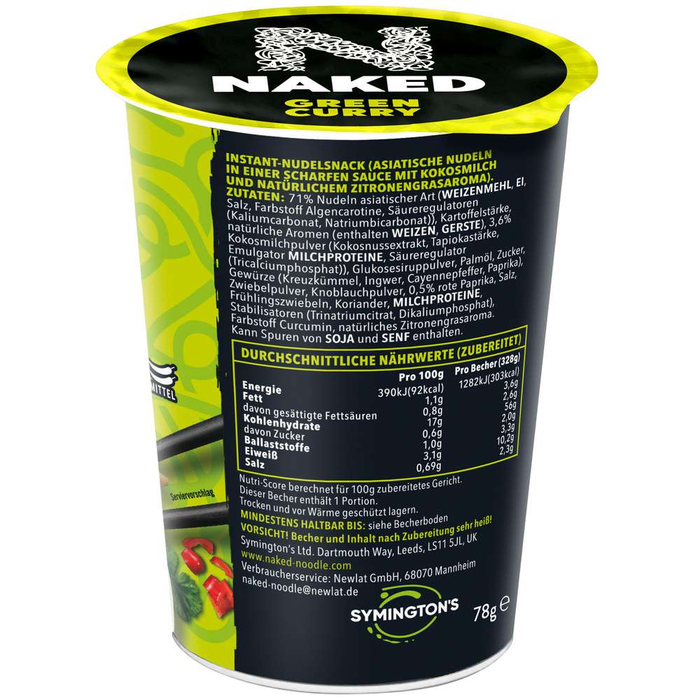 Produktabbildung Naked Thailändische Nudeln, Green Curry
