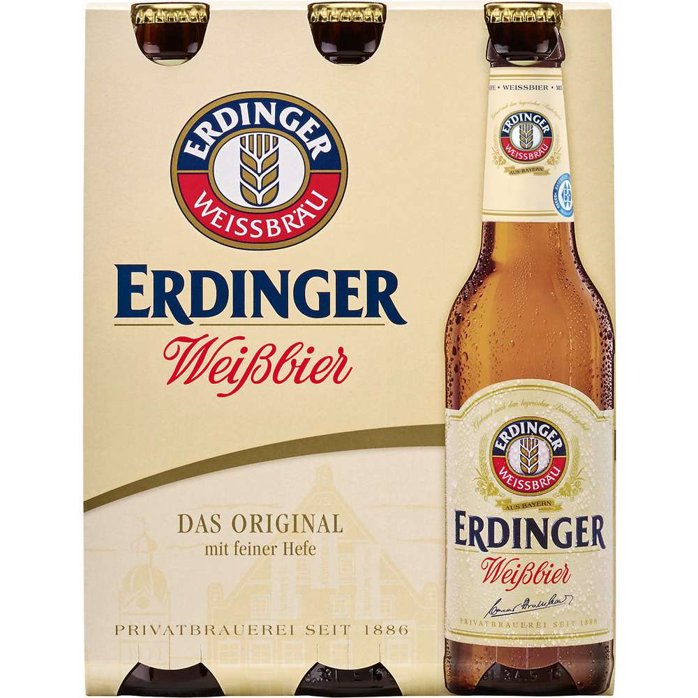 Produktabbildung Erdinger Weißbier 5,3%, 6 x 0,33l (6x 0,330 Liter)