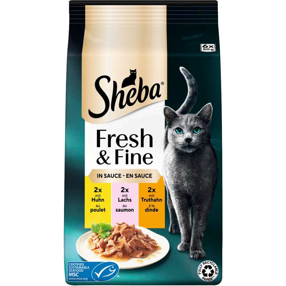 Produktabbildung Sheba Katzen-Nassfutter Fresh & Fine, Huhn/Truthahn/Lachs